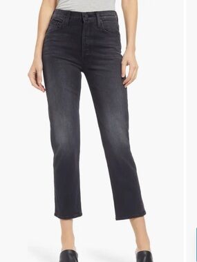 NWT mother Denim The Tomcat High Waist Jeans Lies Lies Lies black 25